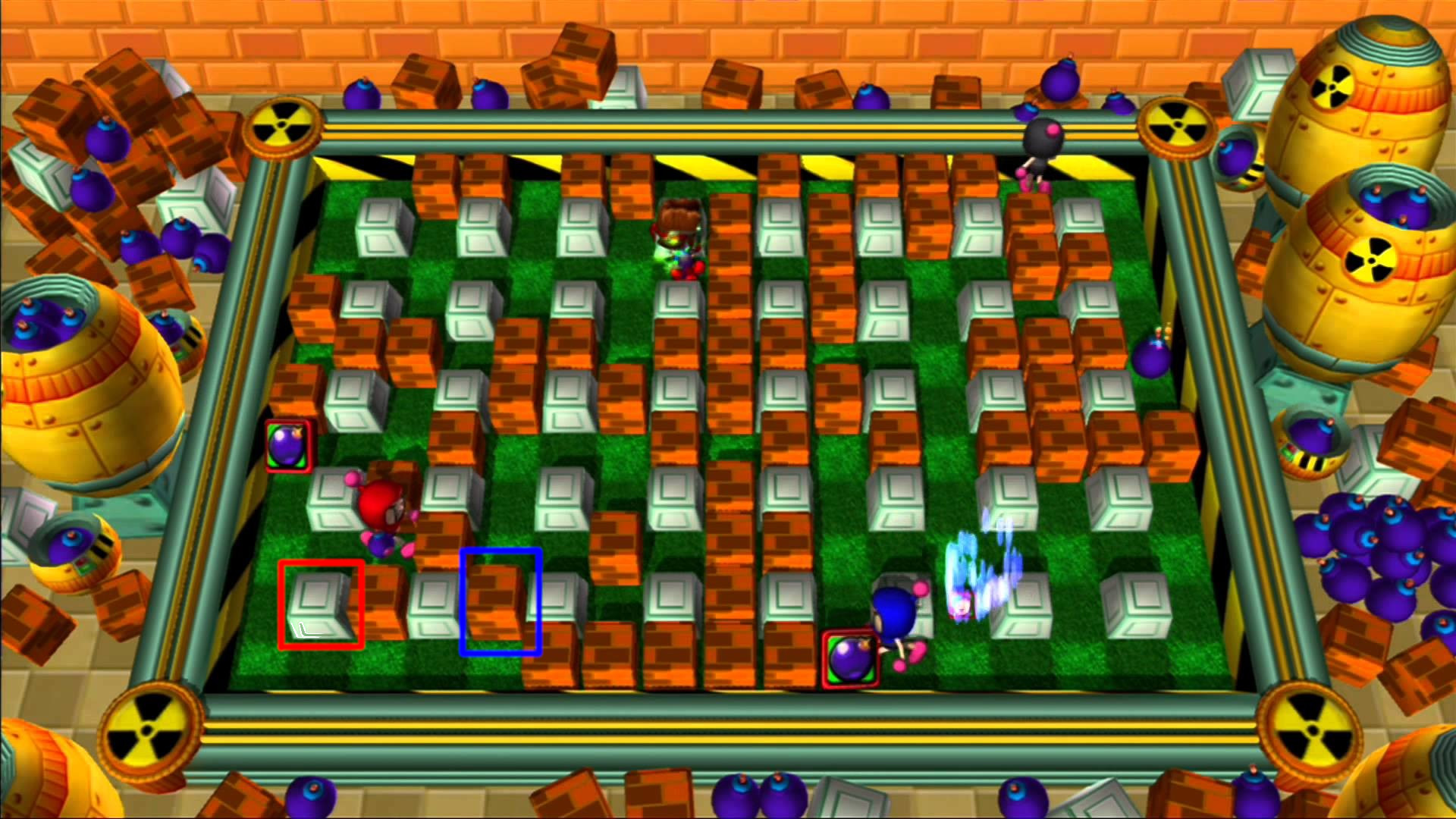 Red - indestructible, blue - destructible